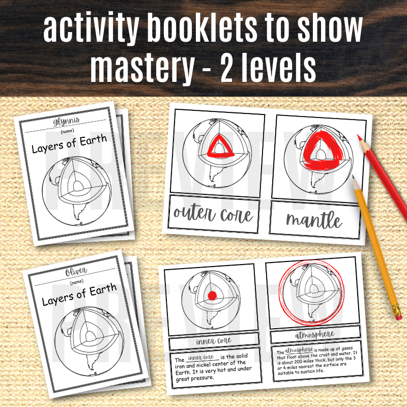 Layers of the Earth Montessori Cards and Printable Booklets ...