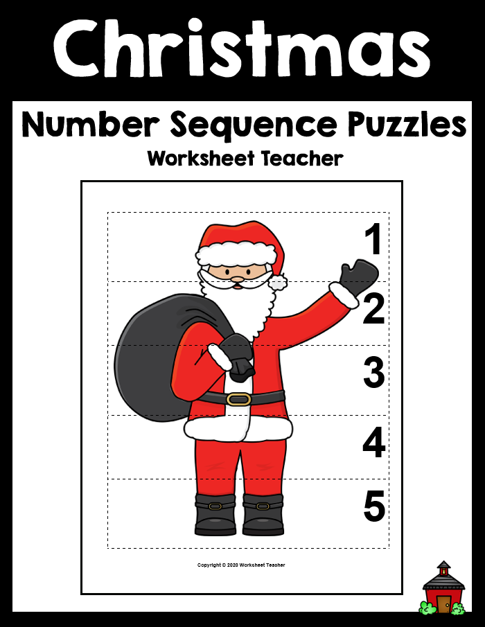 5 Christmas Number Sequence Picture Puzzles - Classful