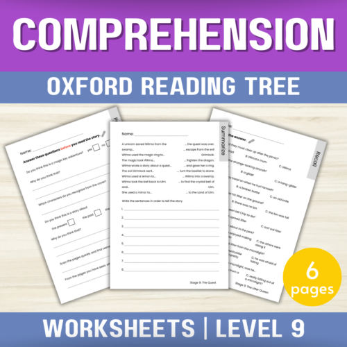 Oxford Reading Tree Level 9 Comprehension Worksheets ORT - Classful