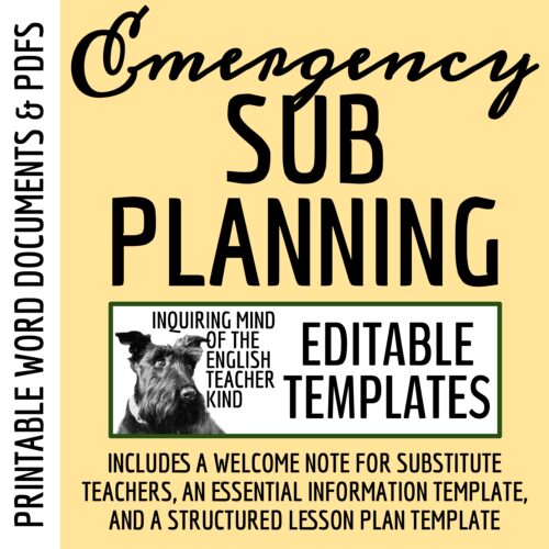 Emergency Sub Plan Templates for High School (Printable)'s featured image