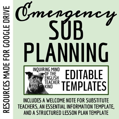 Emergency Sub Plan Templates for High School (Google Drive)'s featured image