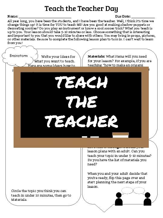 Teach the Teacher Day - Fun Activity - Classful