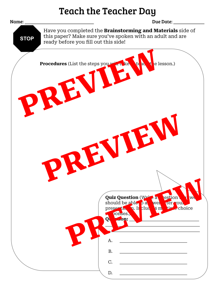 Teach the Teacher Day - Fun Activity - Classful