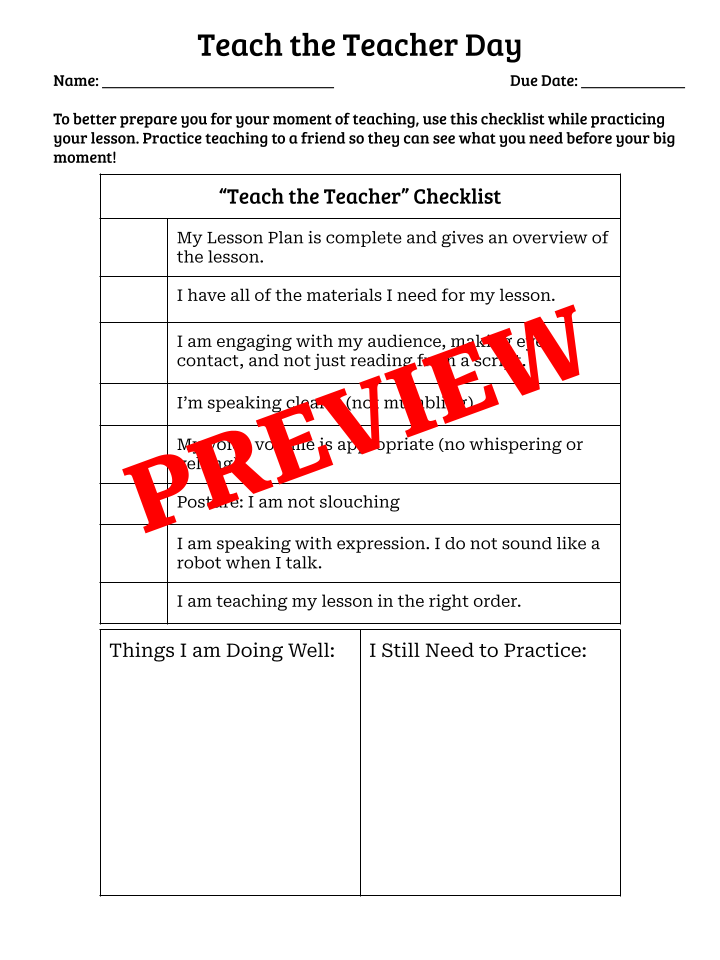 Teach the Teacher Day - Fun Activity - Classful