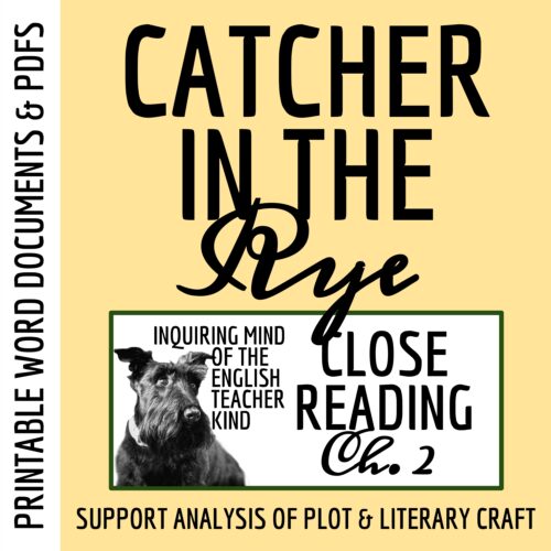Catcher in the Rye Chapter 2 Close Reading Analysis Worksheet's featured image