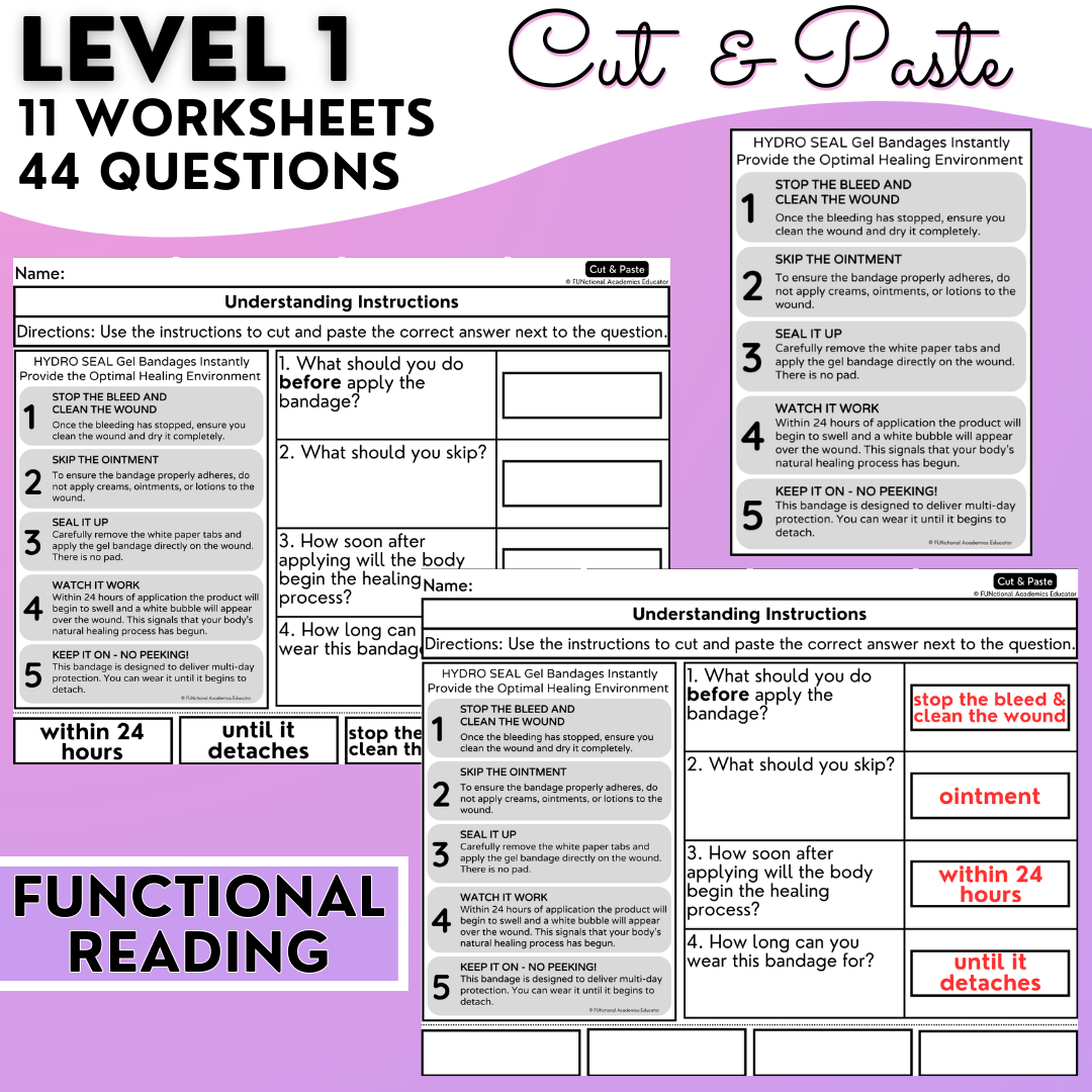 Understanding Instructions 4 - Real-World Reading & Comprehension ...
