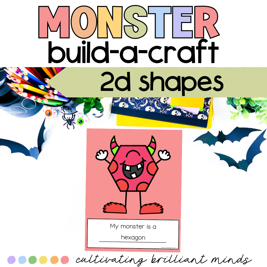 Monster Build A Shape Craft | October | Halloween | 2D Shapes - Classful