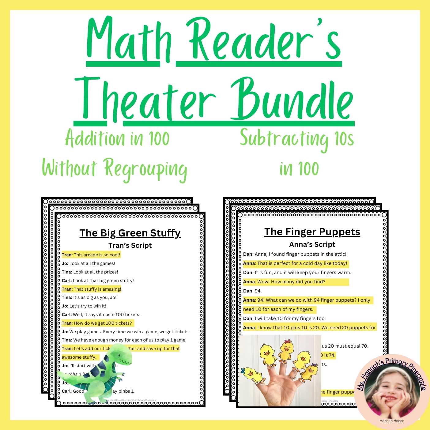 1st Grade Decodable Readers Theater Scripts- Math in 100 Addition and ...
