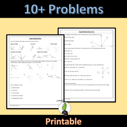 Angle Relationships Guided Notes | Tools for Geometry Unit - Classful
