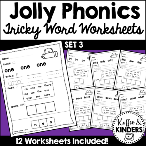 Jolly Phonics Tricky Words Worksheets Set 3's featured image