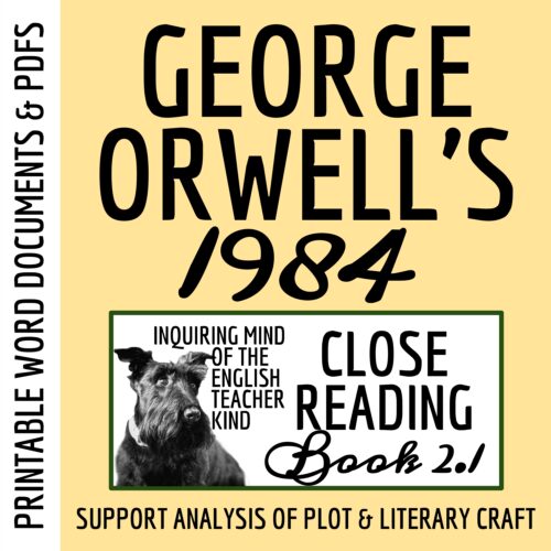 1984 Book 2 Chapter 1 Close Reading Analysis Worksheet for High School's featured image