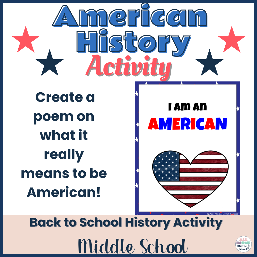 Back to School Activity for Middle School American History - Classful