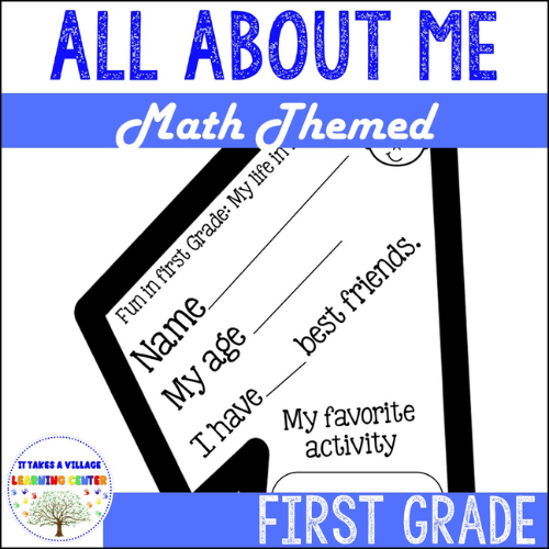 Math All About Me 1st grade Back to School Craft - Classful