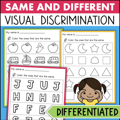Same & Different Worksheets Visual Discrimination Objects Shapes ...