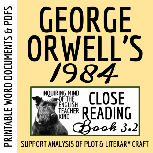 1984 Book 3 Chapter 2 Close Reading Analysis Worksheet for High School's featured image