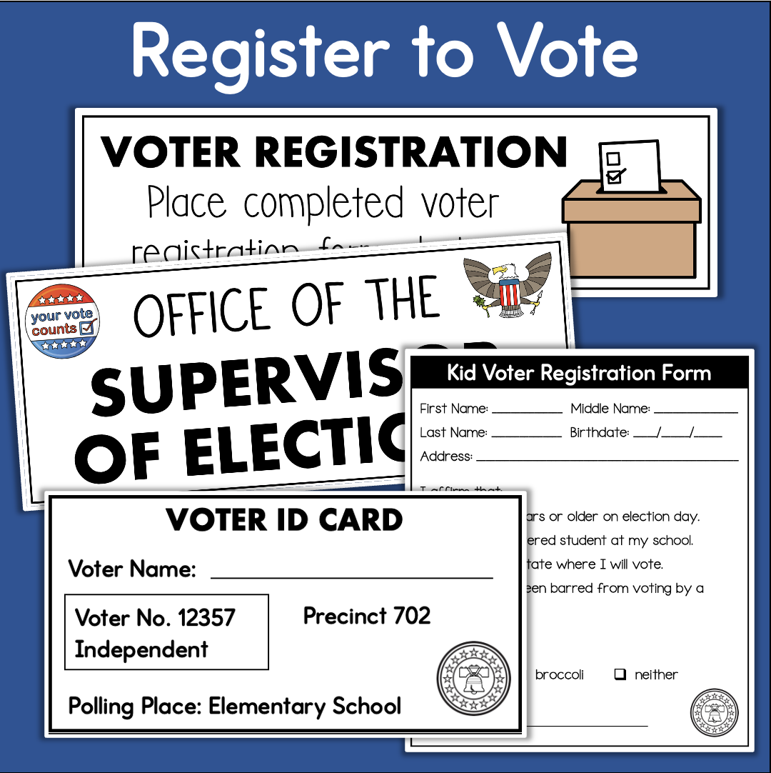 Mock Election Day Kit Classroom Voting Activity Worksheets Vocabulary ...