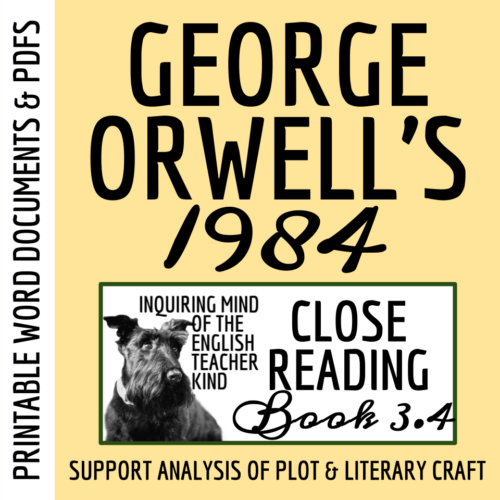 1984 Book 3 Chapter 4 Close Reading Analysis Worksheet for High School's featured image