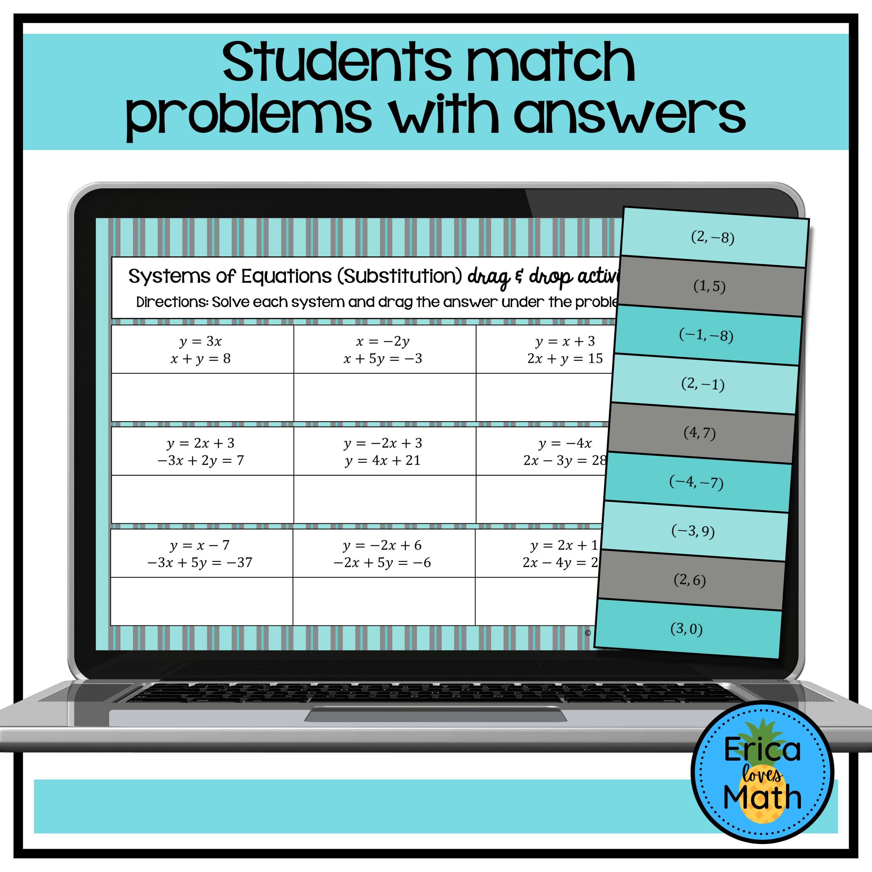 Solving Systems of Equations Digital Activity Drag & Drop Mini-Bundle ...