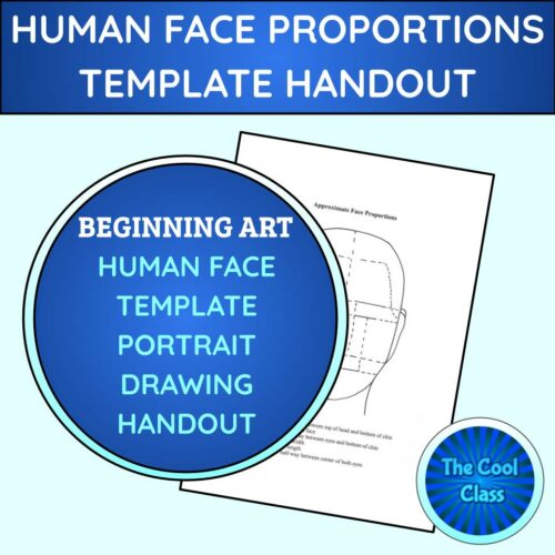 Human Face Proportions Template Handout Portrait Drawing Art Practice's featured image