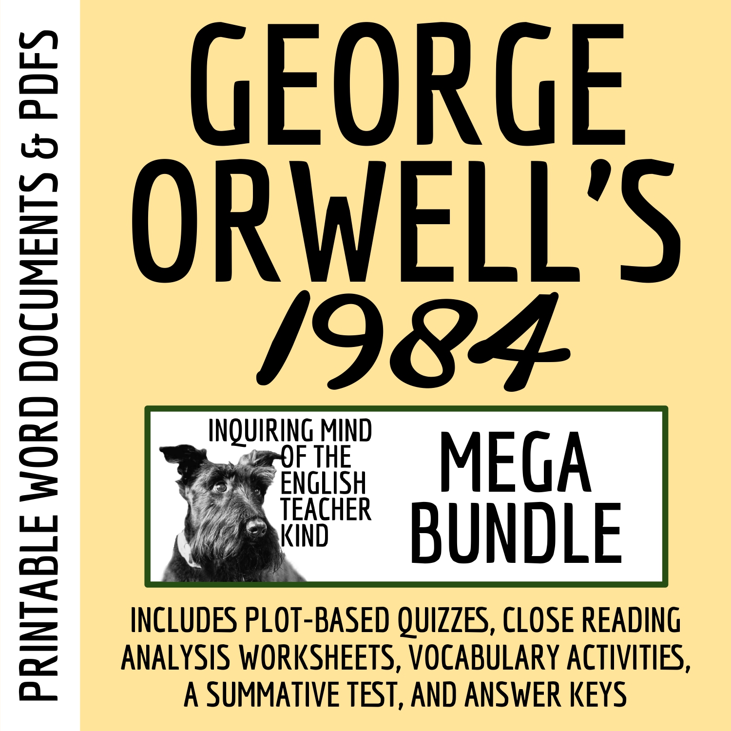 1984 Quizzes, Close Reading Worksheets, Vocabulary Games, and Test (Bundle)'s featured image