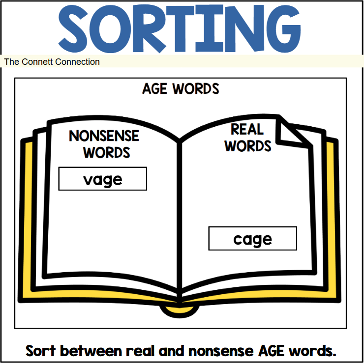 Age Example Words AGE Words Sorting Activities - Classful