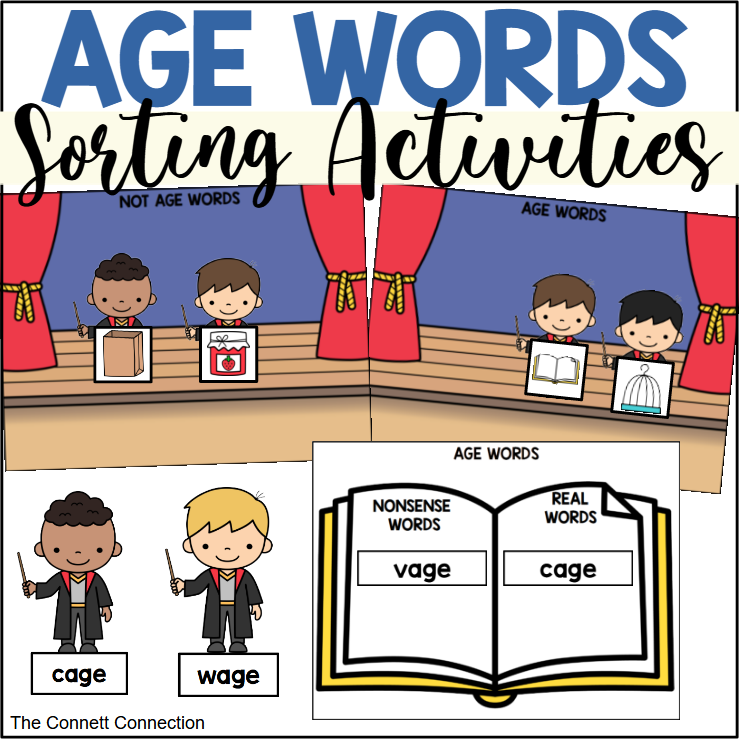 Age Example Words AGE Words Sorting Activities - Classful