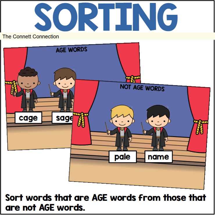Age Example Words AGE Words Sorting Activities - Classful