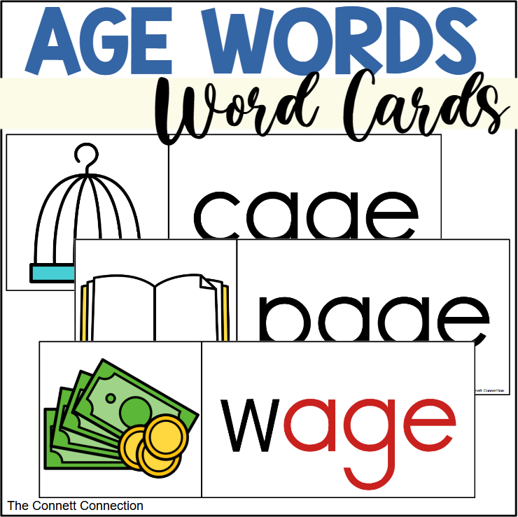 Age Example Words AGE Words Word Wall Cards - Classful