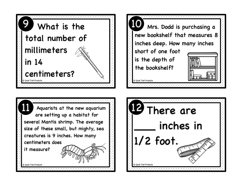 Converting Units of Length Task Cards - Classful