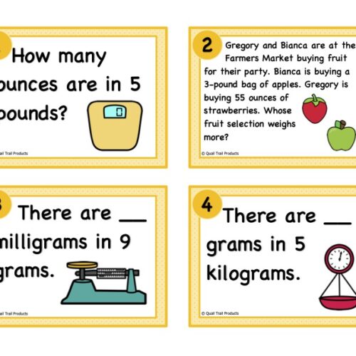 Converting Units of Weight Task Cards and Power Point Slides - Classful