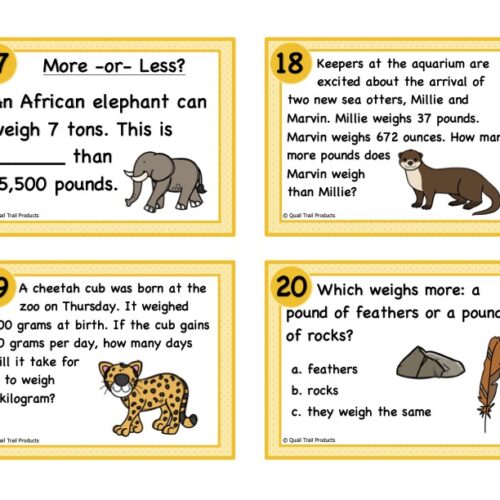 Converting Units of Weight Task Cards and Power Point Slides - Classful