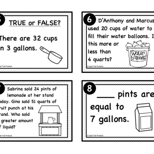 Converting Units of Liquid Volume Task Cards and Power Point Slides ...