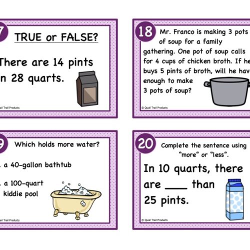 Converting Units of Liquid Volume Task Cards and Power Point Slides ...