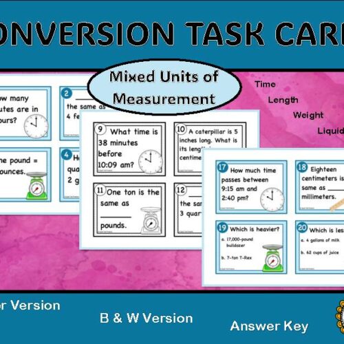 Converting Units of Measurement Task Cards - Classful