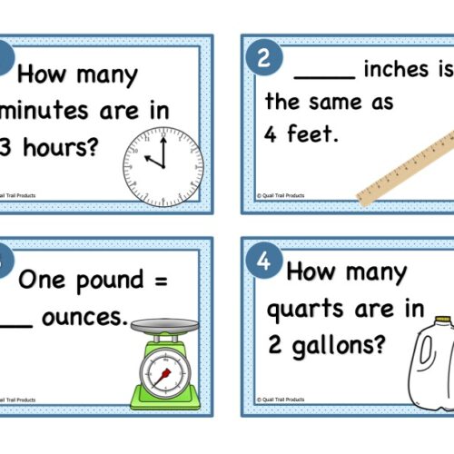 Converting Units of Measurement Task Cards and Power Point Slides ...