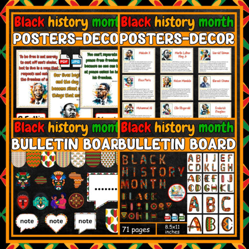 black history month bulletin board Bundle | classroom decoration ...