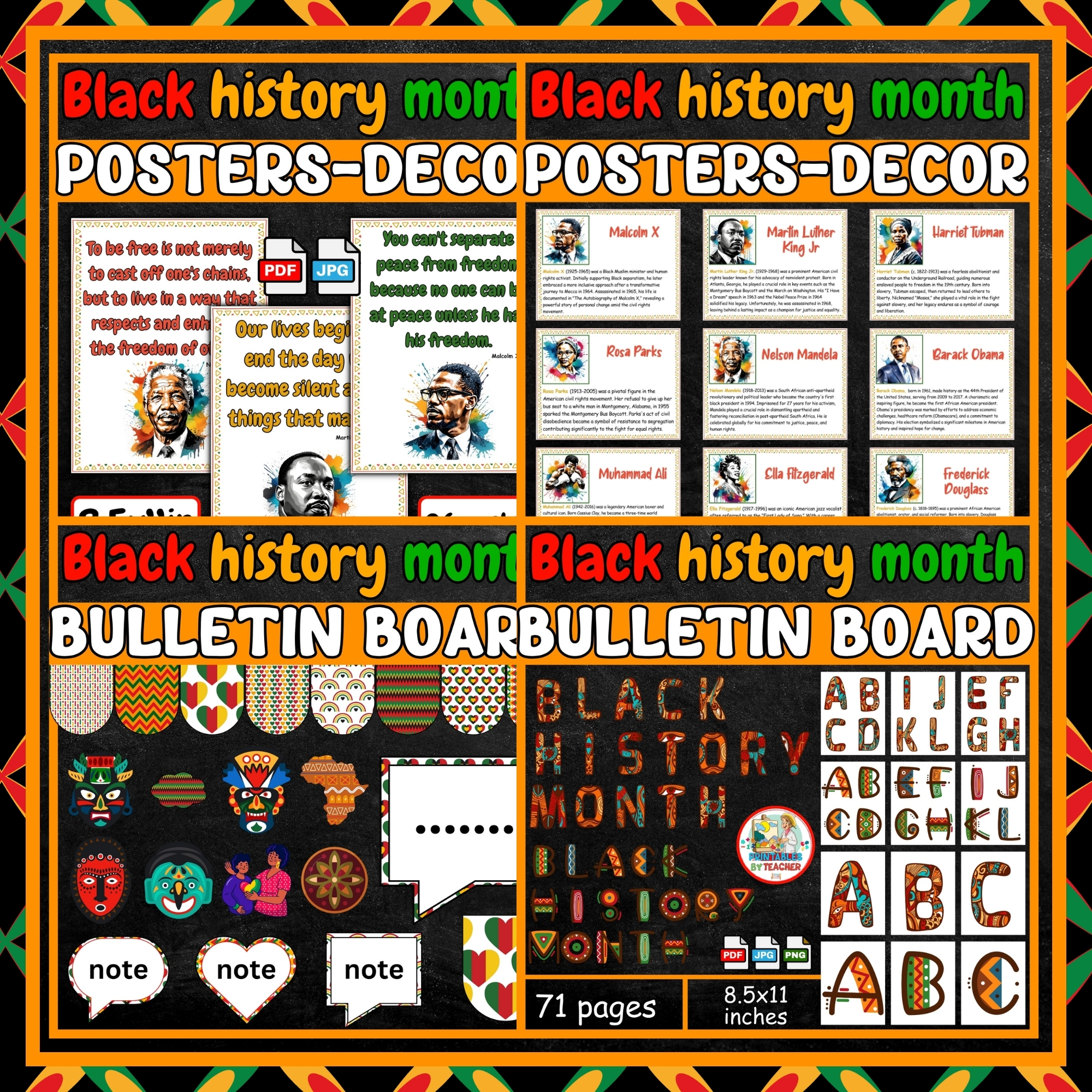 black history month bulletin board Bundle | classroom decoration ...