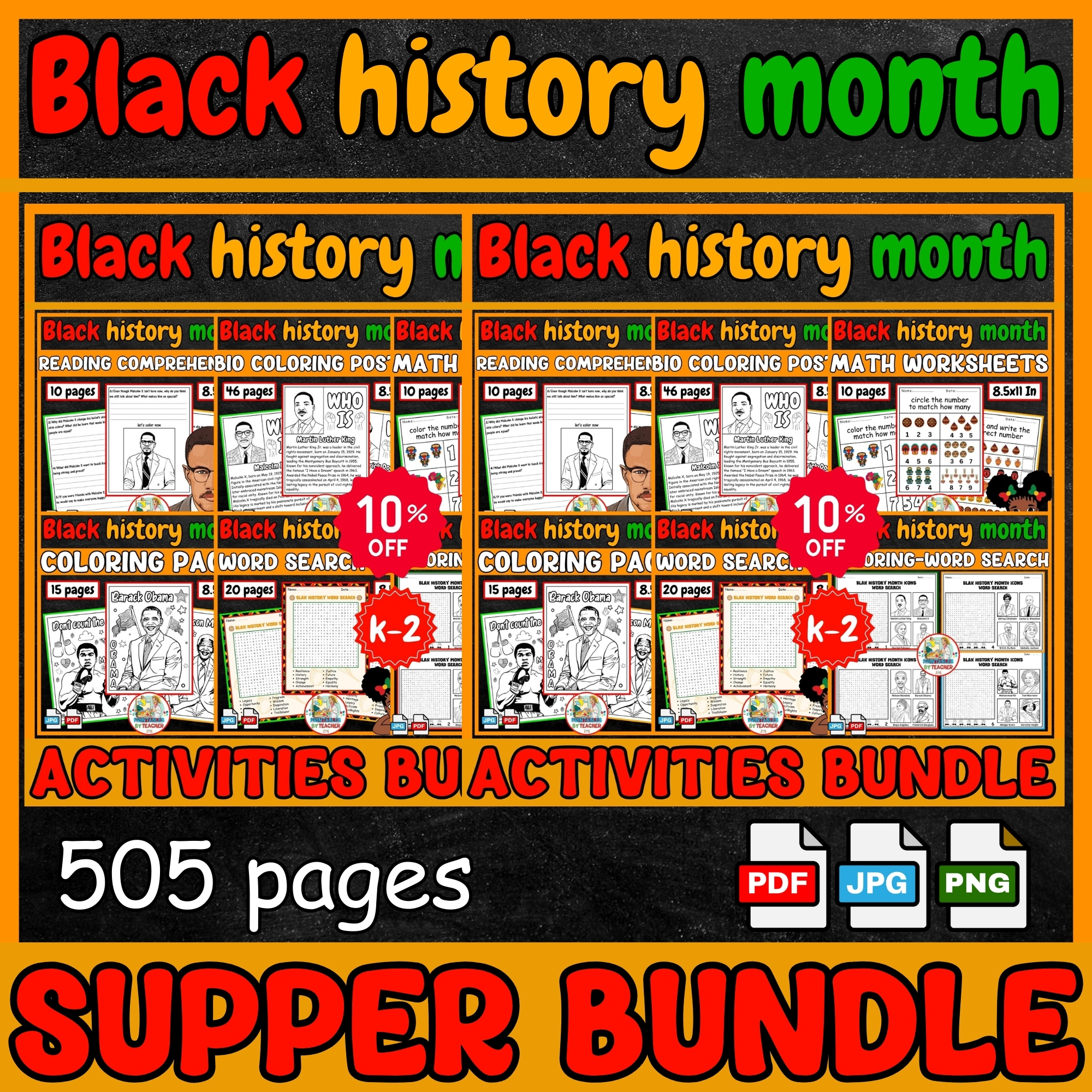 black history month bulletin board Activities super Bundle | worksheets ...