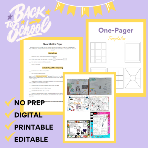 NO Prep About Me One Pager Get to Know You Activity - Classful