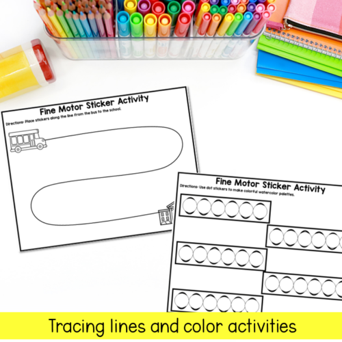 Back to School Dot Sticker Fine Motor Activities for Preschool Pre-K ...