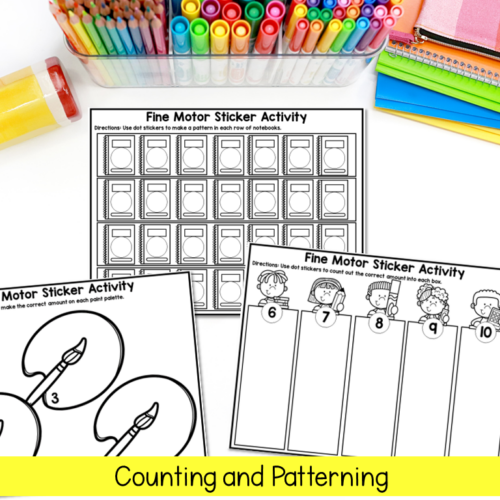 Back to School Dot Sticker Fine Motor Activities for Preschool Pre-K ...