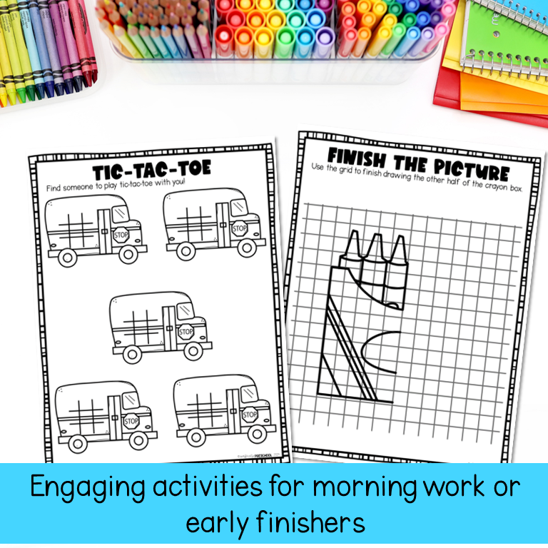 Back to School Activity Book Early Finishers Morning Work Preschool ...