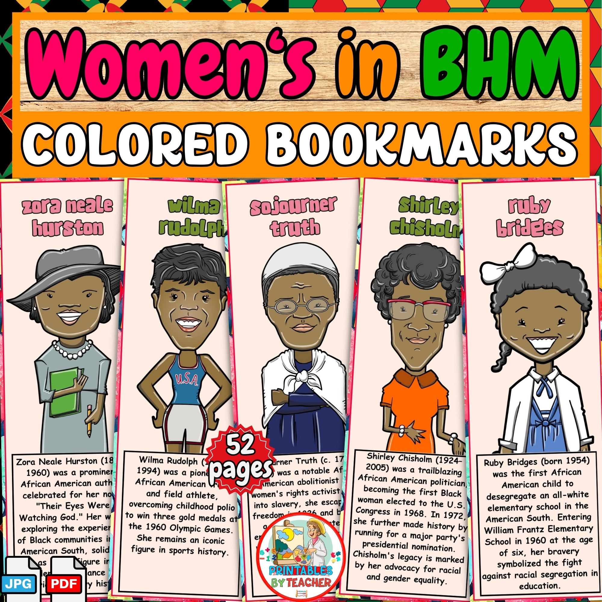 Women's-black history month colorful bookmarks | famous black women bookmarks - Classful women-s-black-history-month-colorful-bookmarks-famous-black-women-bookmarks-classful