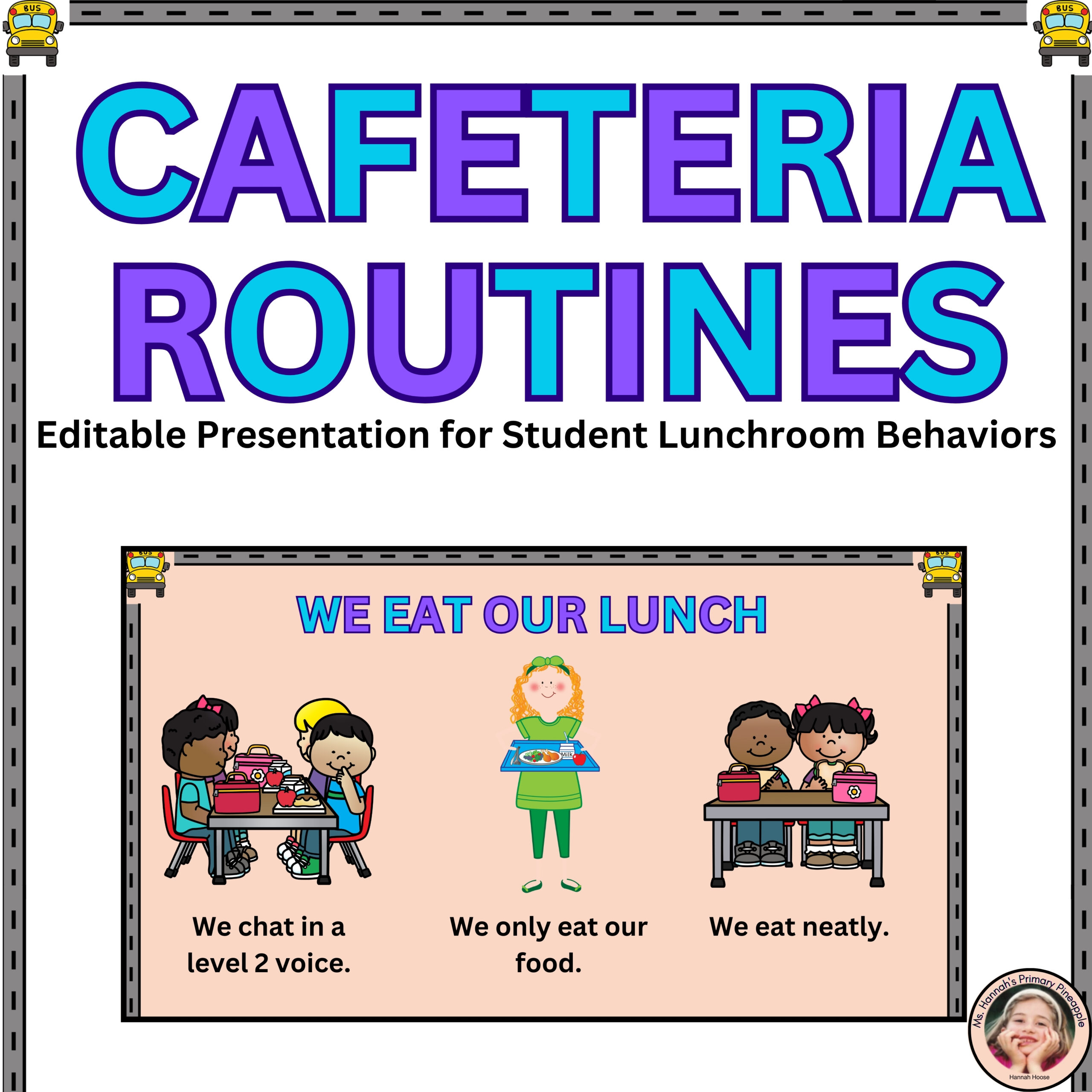 Cafeteria Rules and Procedures Slides in PowerPoint Elementary Lunchroom  Slides for Reset After Vacation- PBIS - Classful, image size:2560x2560