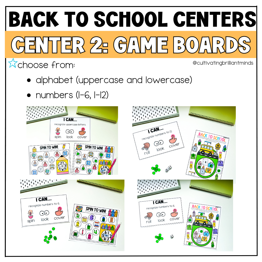 Back to School Phonics and Math Centers | Kindergarten and First Grade ...