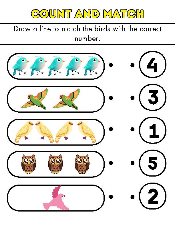 Bird Themed Math Pack, math, preschool math ,themes, worksheets, math ...