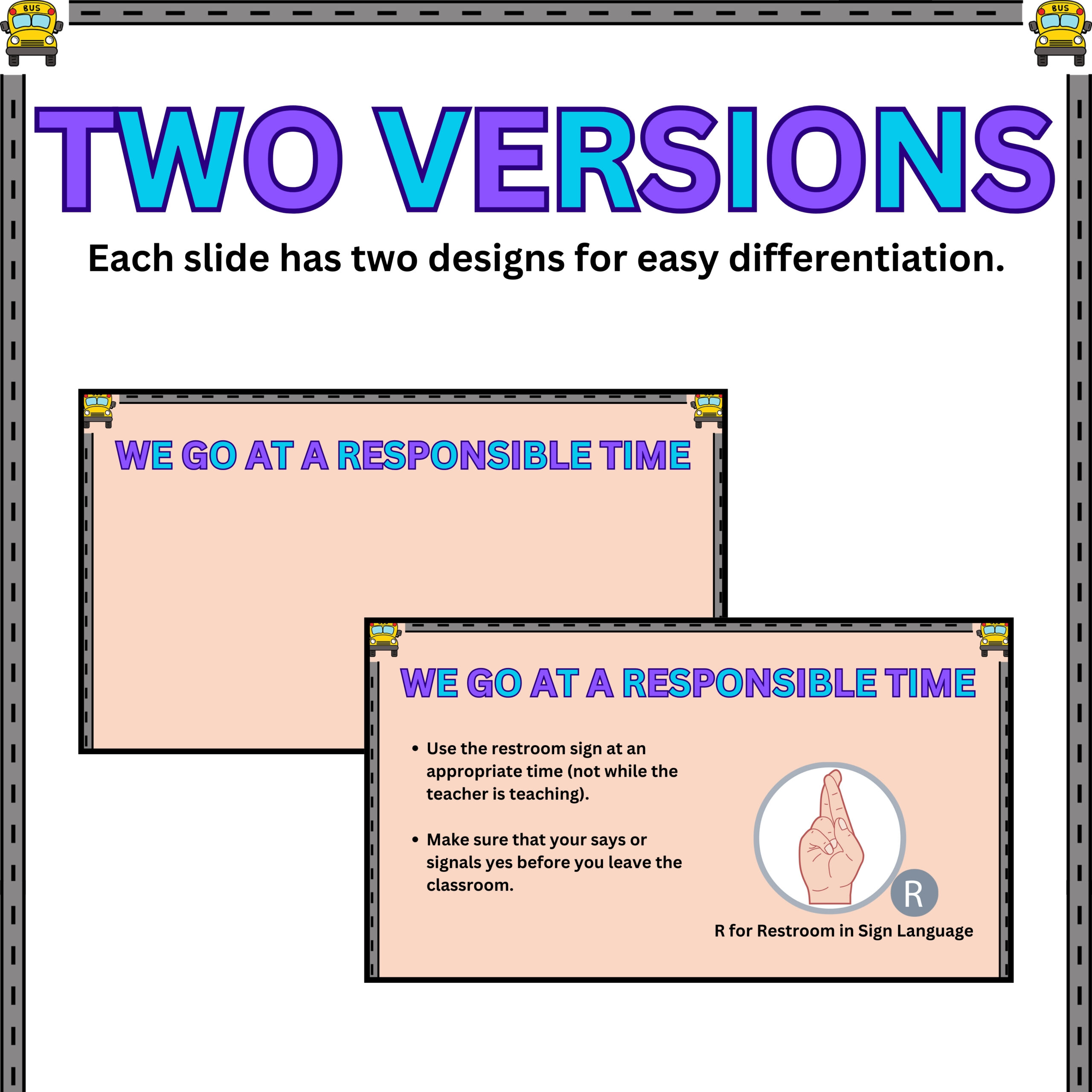Bathroom Rules and Procedures Slides- Restroom Back from Break Reset ...