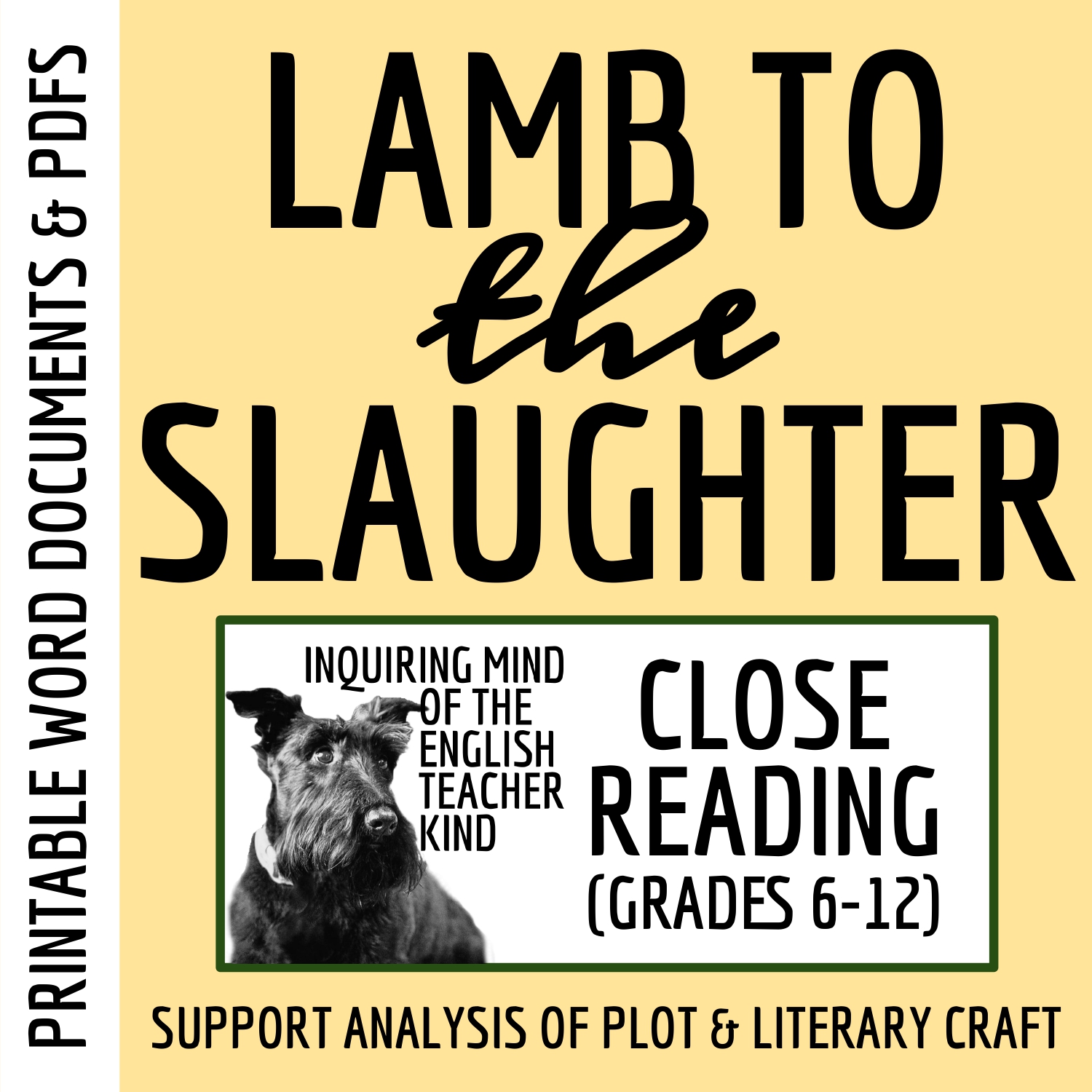 Lamb to the Slaughter by Roald Dahl Close Reading Worksheet - Classful