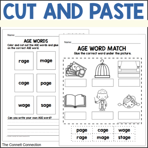 Age Example Words AGE Words Worksheets - Classful