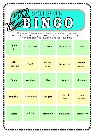 CKLA Grade 3 Unit 7 - Our Solar System Vocabulary BINGO - Classful